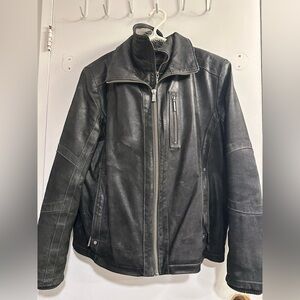 Vincent  D’Amerique Men's dark brown Leather Jacket